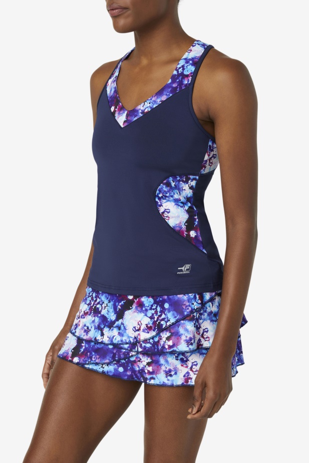 Nakládaná Ohlávka Tank Fila Navy Print/navy