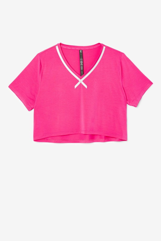 Jasně Růžová Fi-lux High-low Crop Top Fila