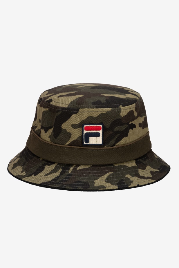 Armáda Zelená Camo Camo Bucket Hat Fila