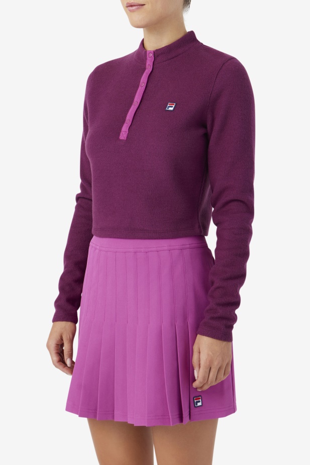 Josie Half Zip Top Hroznové Víno/rouge Fila
