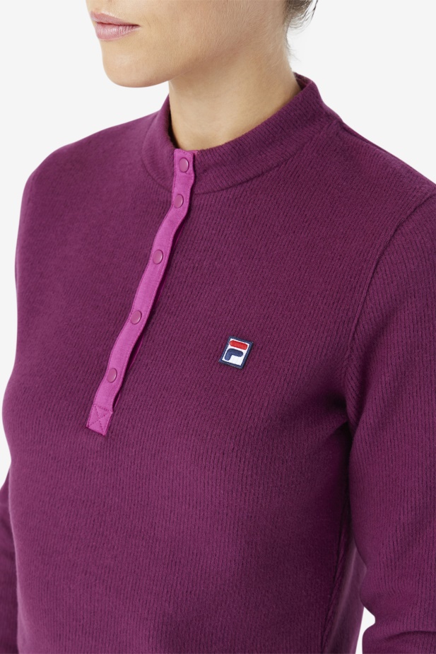 Josie Half Zip Top Hroznové Víno/rouge Fila