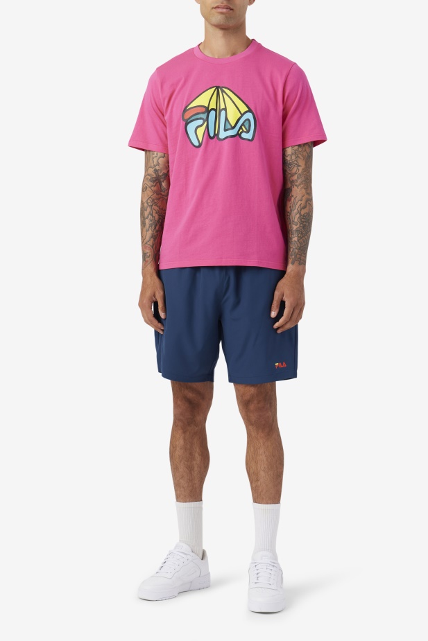 Ravini Short Navy/yellow/cherry Tomato Fila