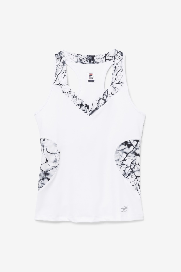Fila Pickleball Halter Tank Mramorový Potisk/bílá