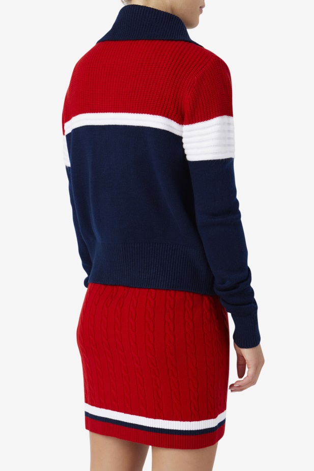 Námořnická/červená/bílá Fila Jill Cardigan