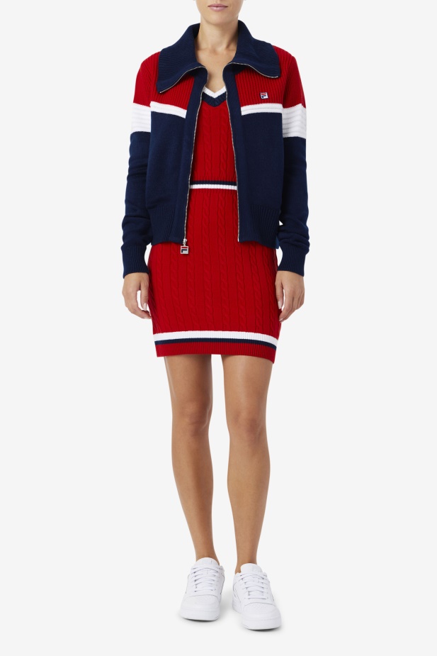 Námořnická/červená/bílá Fila Jill Cardigan