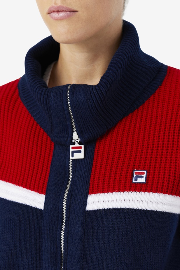 Námořnická/červená/bílá Fila Jill Cardigan