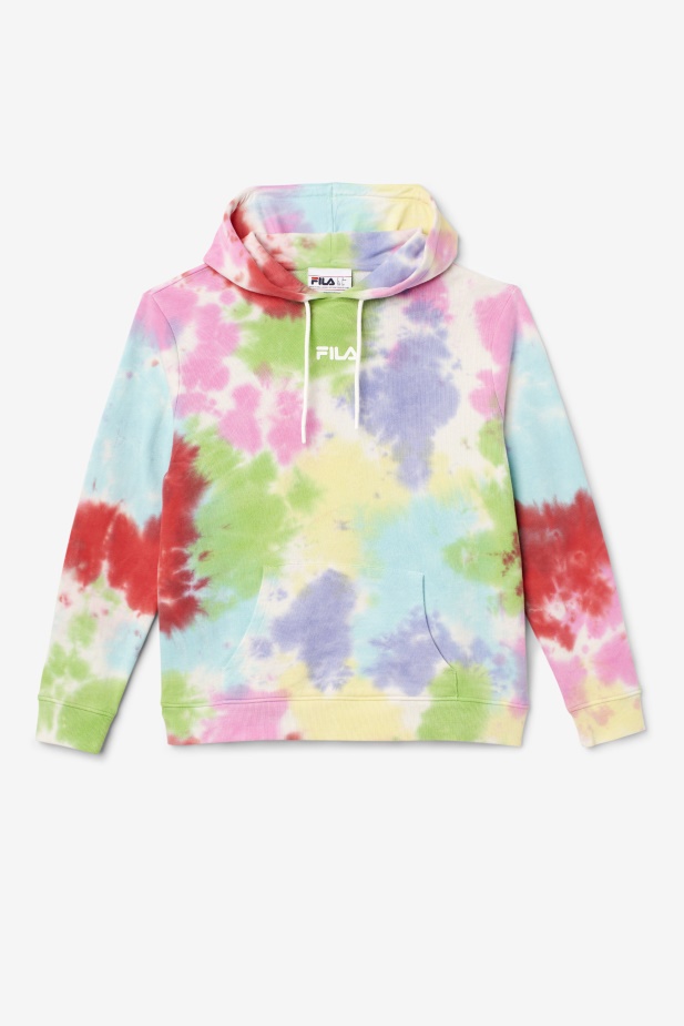 Aerolynn Tie Dye Mikina S Kapucí Fila Zelená/bílá/brčál/červená