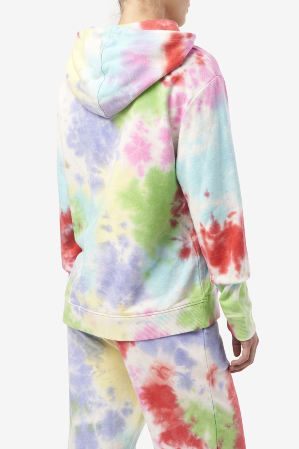 Aerolynn Tie Dye Mikina S Kapucí Fila Zelená/bílá/brčál/červená