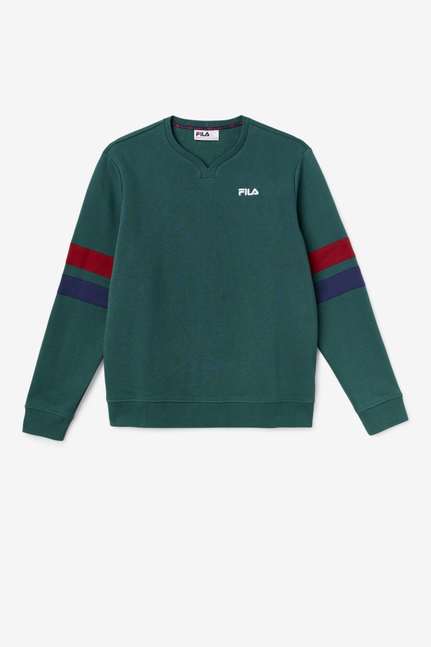 Faneel Crew červnová Chyba/rebarbora/peacoat Fila
