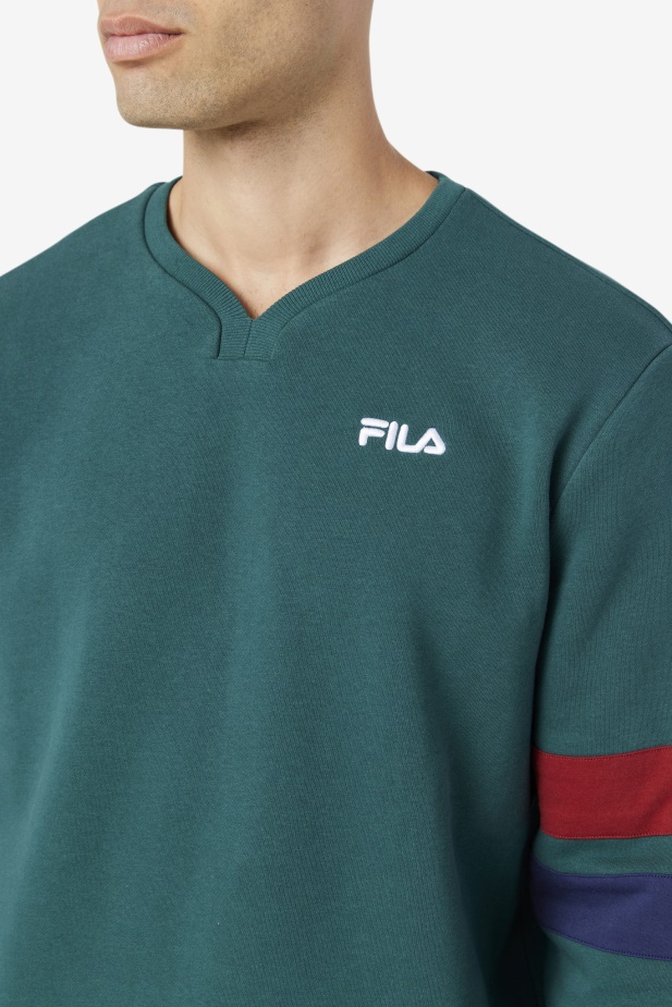 Faneel Crew červnová Chyba/rebarbora/peacoat Fila