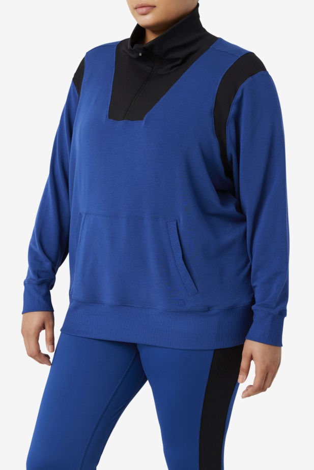 Fi-lux Poloviční Zip Fila Námořnická Pivoňka/černá