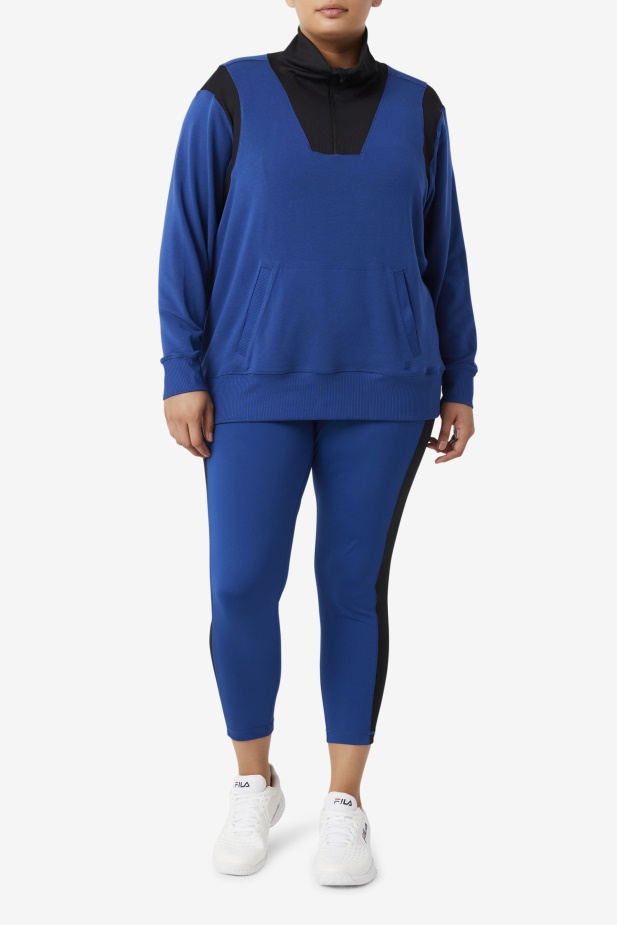 Fi-lux Poloviční Zip Fila Námořnická Pivoňka/černá