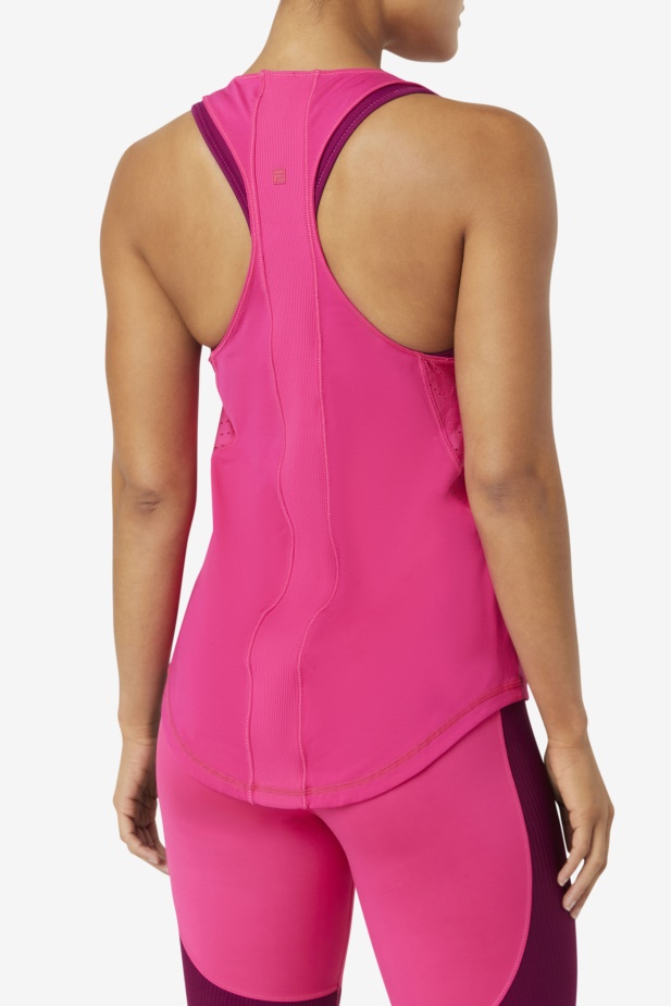 Fila Brtpink Uplift S Texturou Racerback Tílko