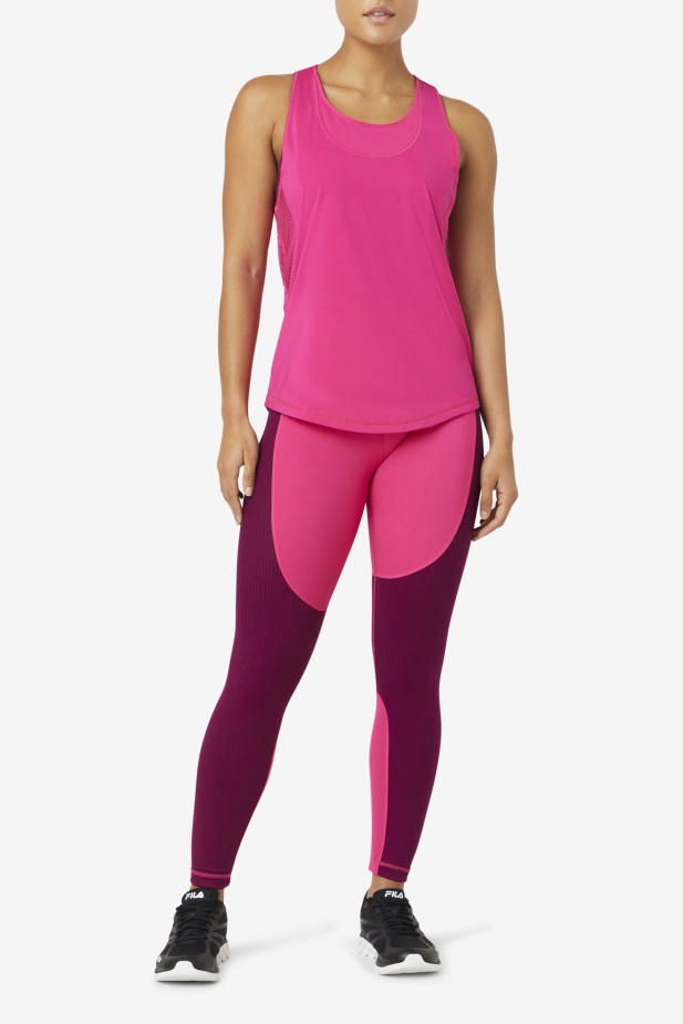 Fila Brtpink Uplift S Texturou Racerback Tílko