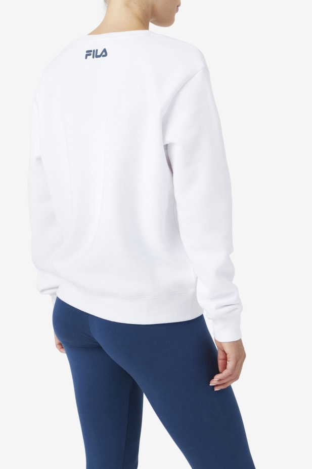 Bílá/oceánská/žlutá Fila Araceli Crewneck