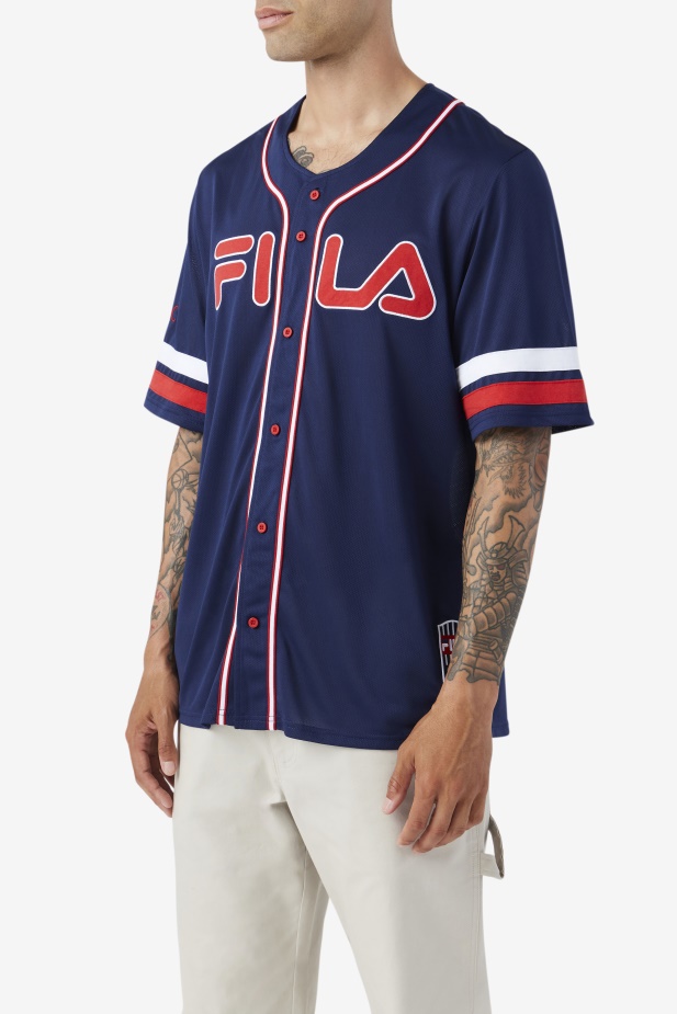 2pac Baseballový Dres Fila Námořnická/červená/bílá