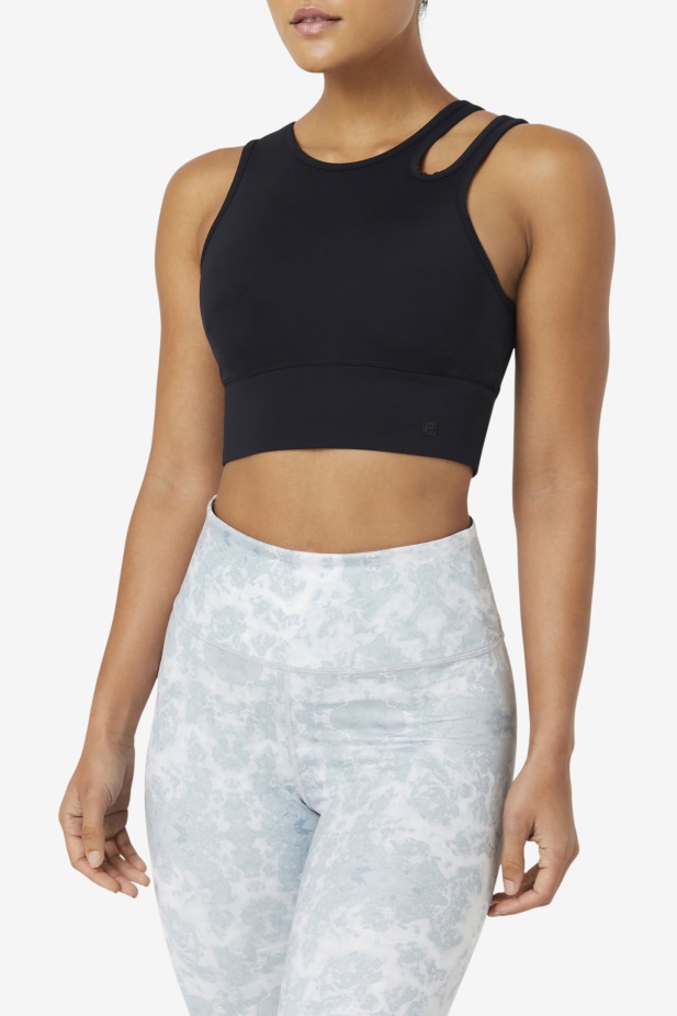 Fila Black Uplift Plátky Crop Podprsenka Top