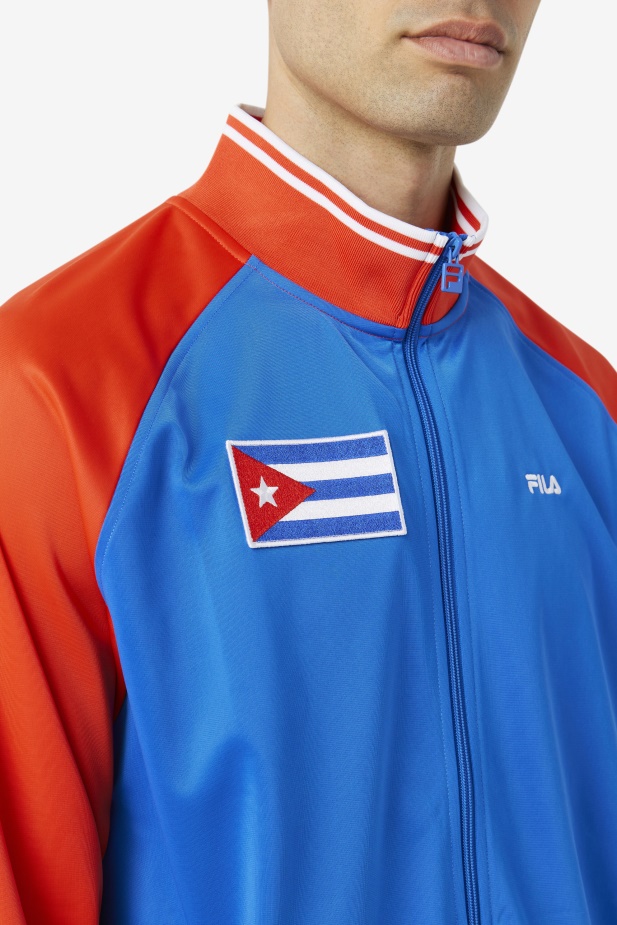 Cuba Tepláková Bunda Fila Ohnivě červená/bílá/modrá