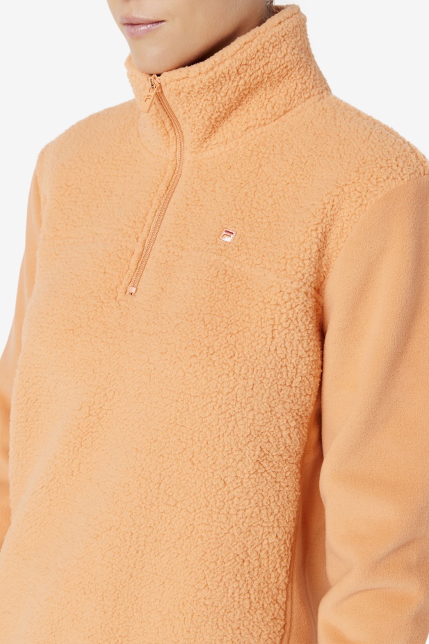 Oranžový/cayenne Luční Pulovr Na Zip Fila