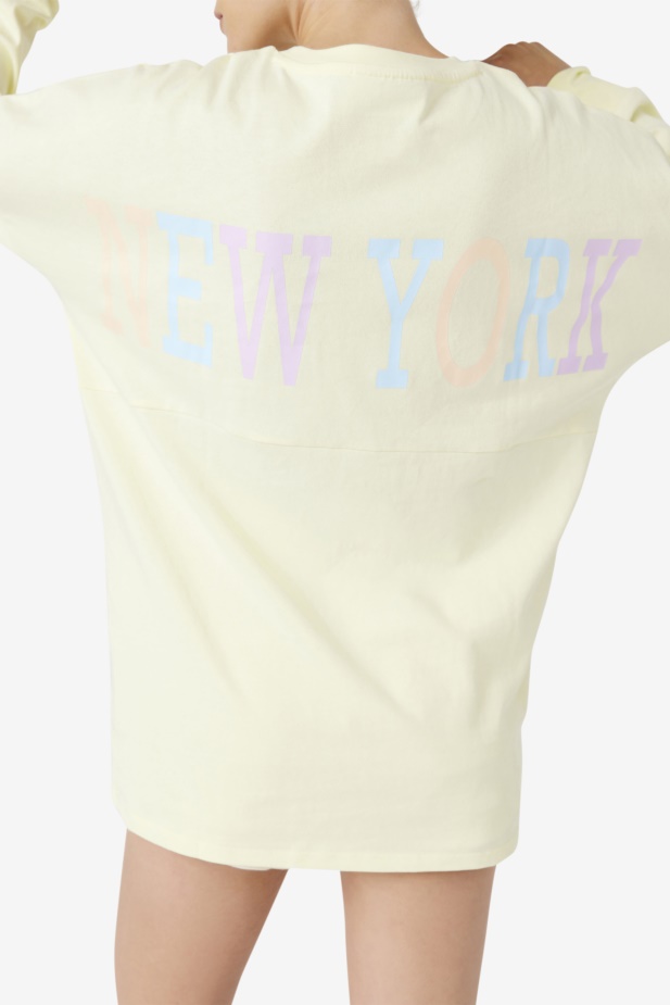 Něžná žlutá Fila Janet Oversized Triko S Dlouhým Rukávem