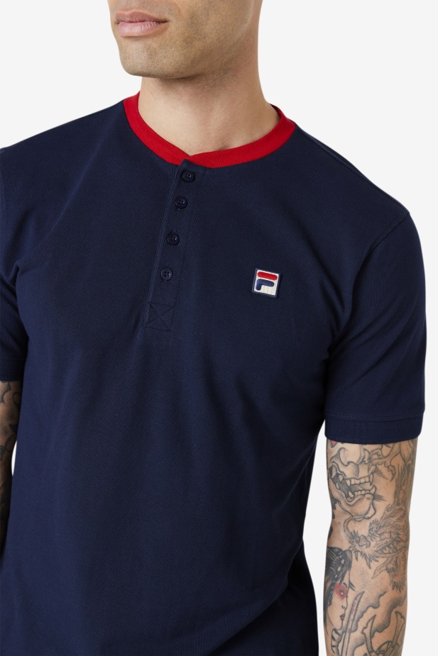 Námořnická/červená Ralph Henley Fila