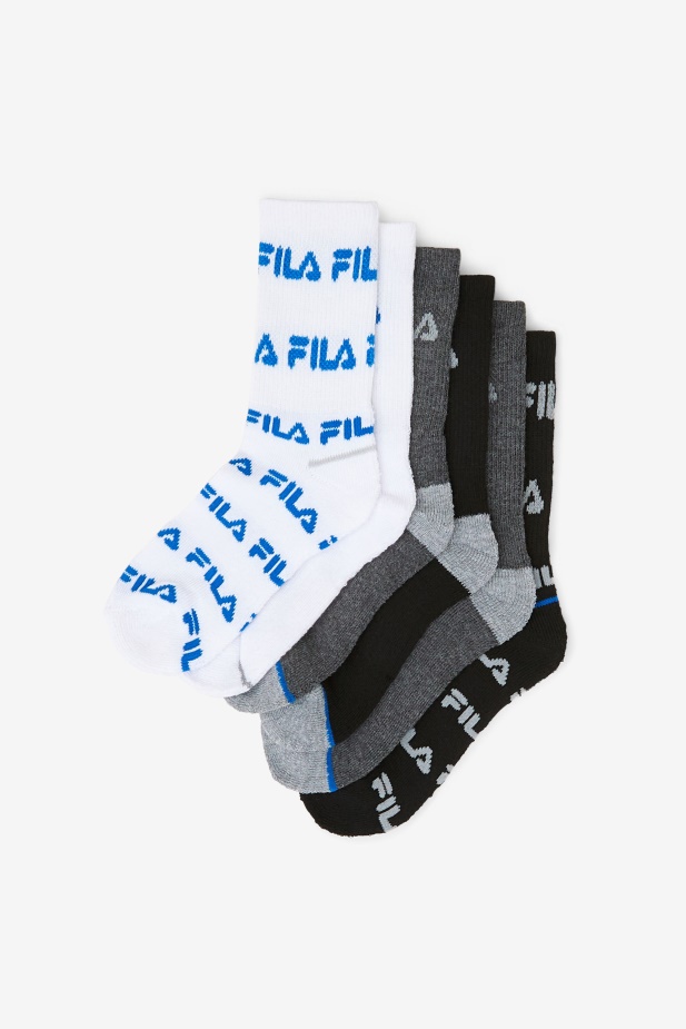 Dětská Crew Ponožka 6-balení Fila černá Multi