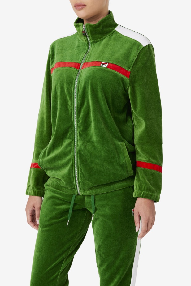 Fila Formální Zahradní/bílá/červená Velurová Bunda