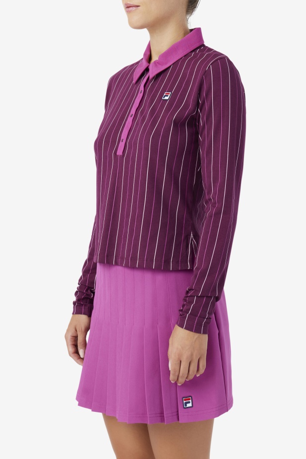 Fila Jada Polo S Dlouhým Rukávem Hroznové Víno/červená/potpourri