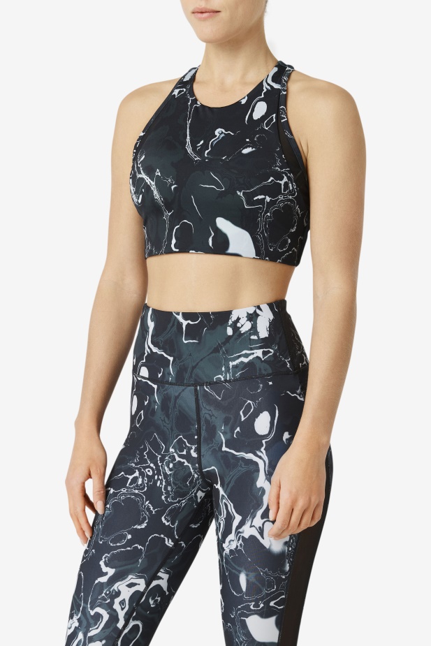 Sportovní Podprsenka Fila Uplift T-back Black Marble