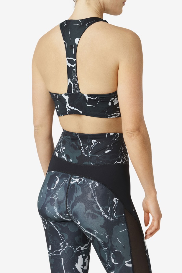 Sportovní Podprsenka Fila Uplift T-back Black Marble