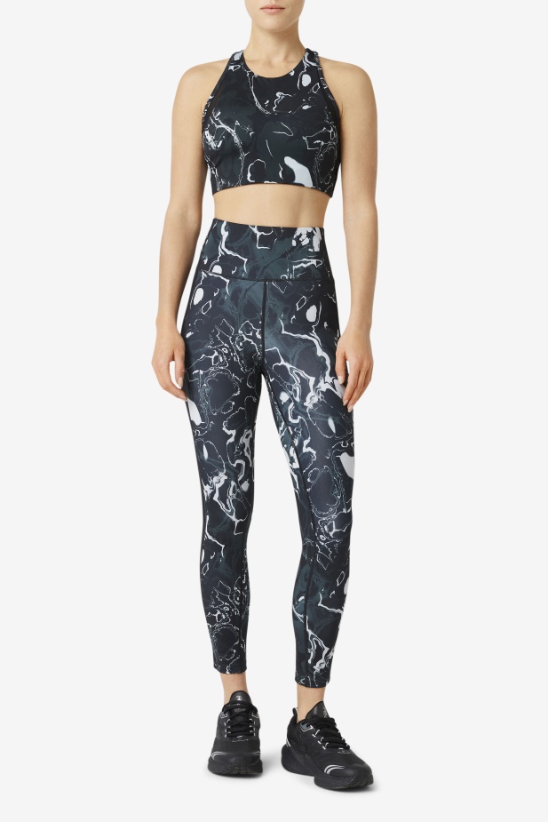 Sportovní Podprsenka Fila Uplift T-back Black Marble