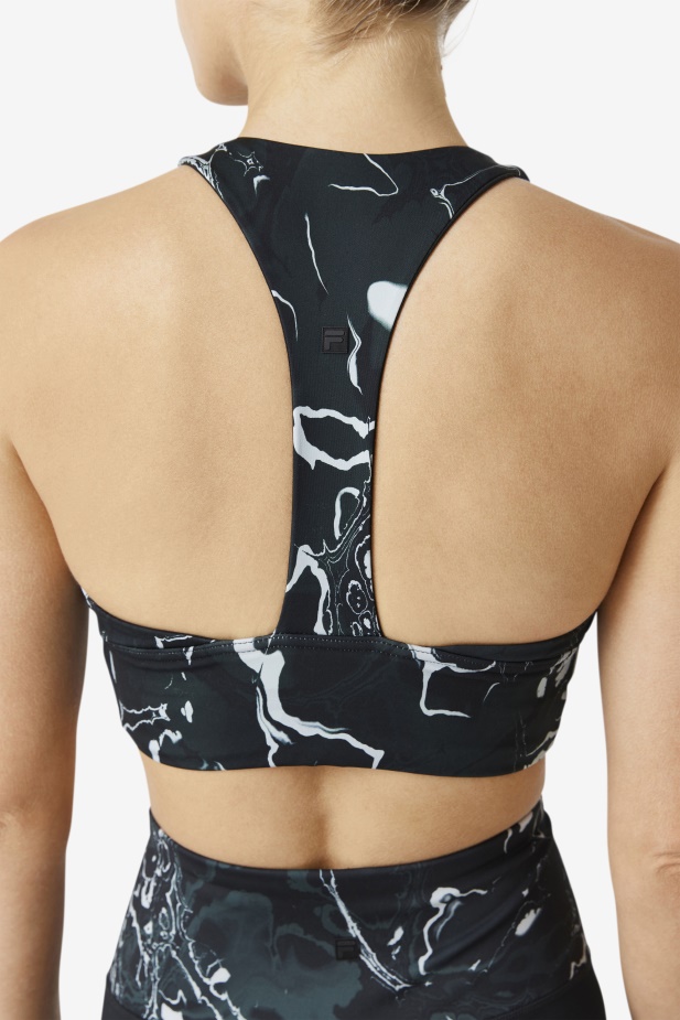 Sportovní Podprsenka Fila Uplift T-back Black Marble