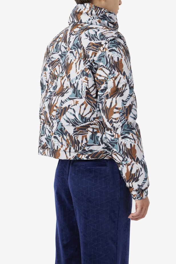 žirafí Potisk Fila Loretta Zkrácená Bunda S Odnímatelným Rukávem