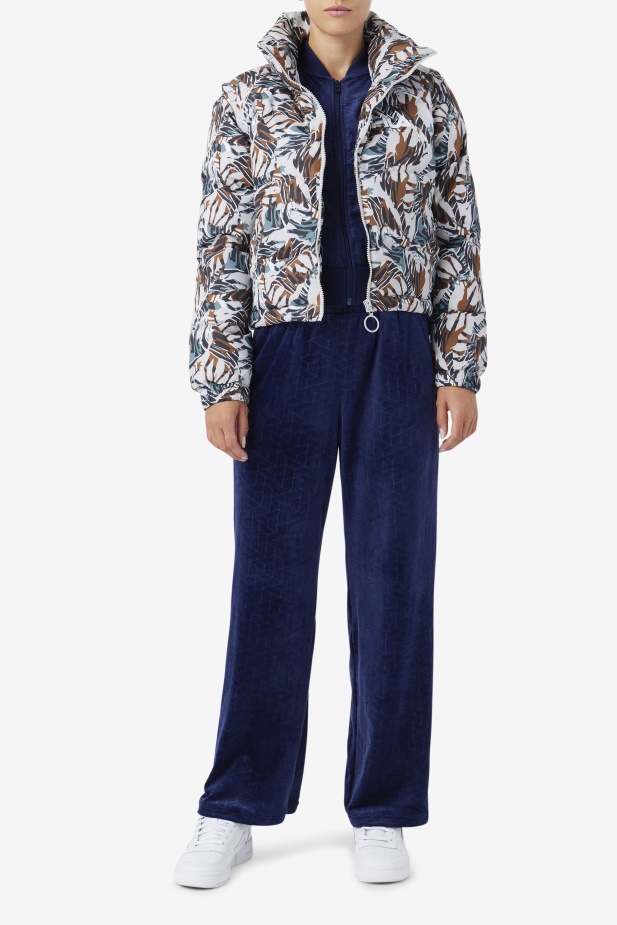 žirafí Potisk Fila Loretta Zkrácená Bunda S Odnímatelným Rukávem