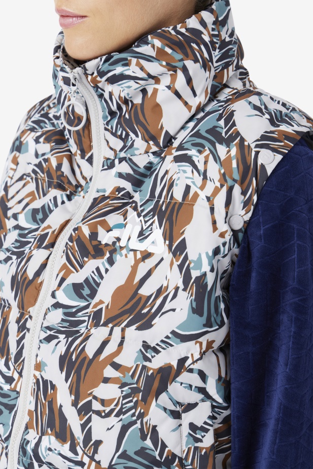 žirafí Potisk Fila Loretta Zkrácená Bunda S Odnímatelným Rukávem