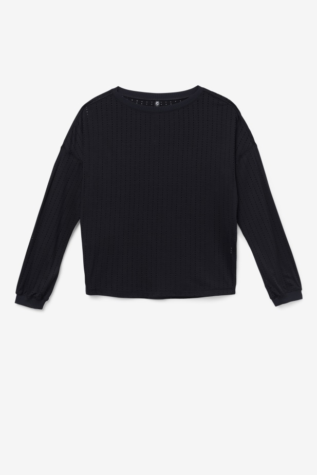 černý Fi-lux Síťovaný Top S Dlouhým Rukávem Fila