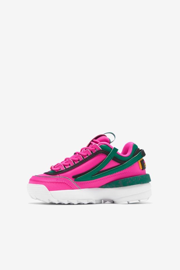 Fila Velký Dětský Disruptor 2 Exp. Pink Glo/green/gold