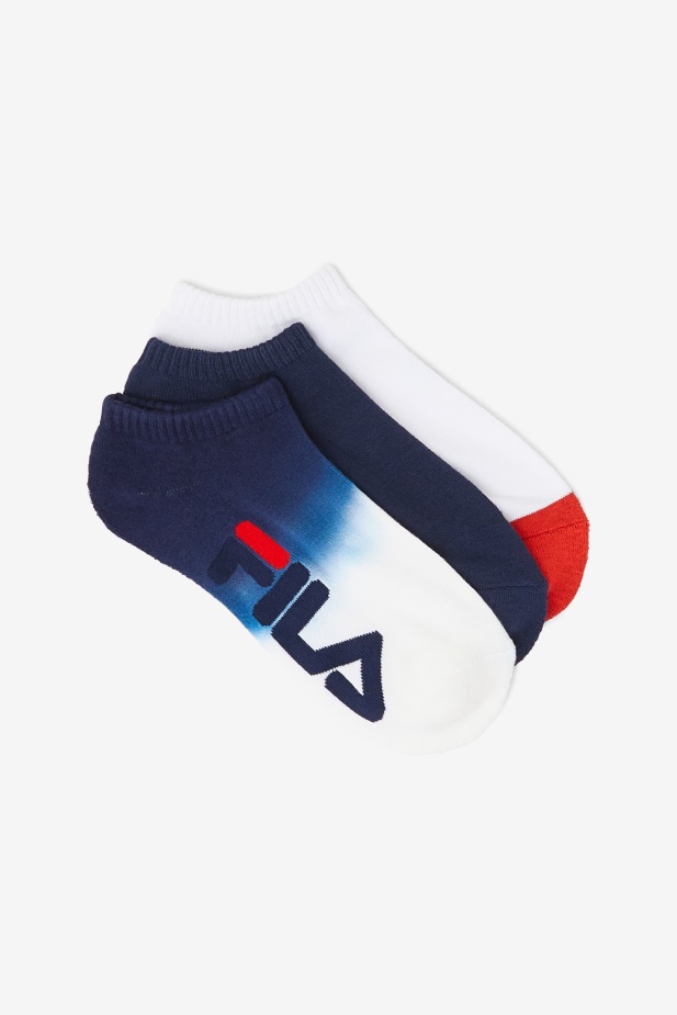 Fila Navy Dámské Dip Dye No Show Ponožka 3-bal