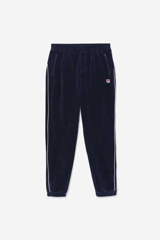 Lewis Velurové Kalhoty Námořnická/bílá Fila