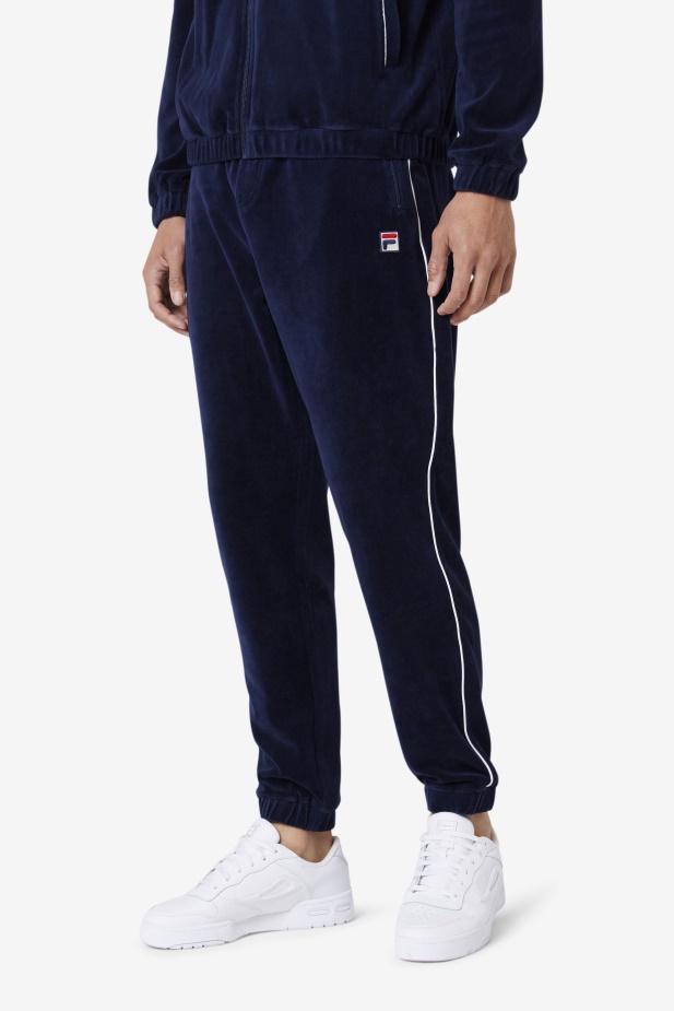 Lewis Velurové Kalhoty Námořnická/bílá Fila