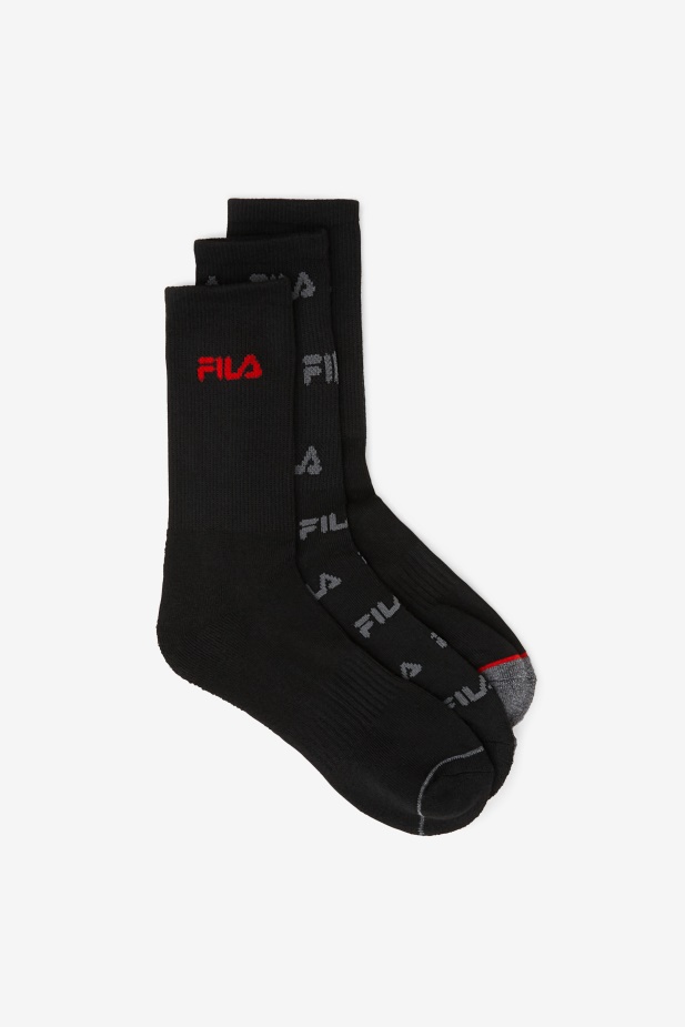 Fila Dětské Crew Ponožka 6-balení černá