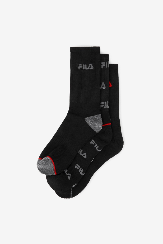 Fila Dětské Crew Ponožka 6-balení černá