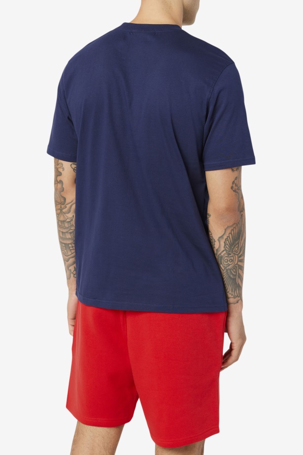 Fila Pánské Tričko Orel Peacoat/bílá/čínská červená
