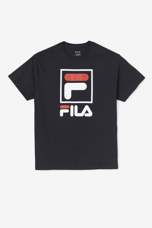 černé/bílé/červené Skládané Tričko Fila