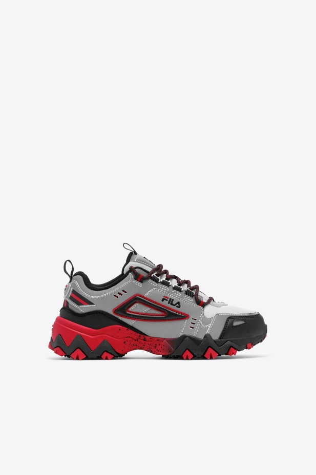 Fila Little Kids' Oakmont Tr Metalická Stříbrná/černá/červená