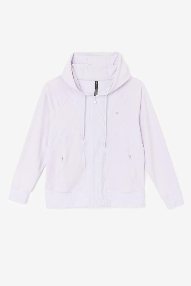 Fila Fi-lux Textura Mikina S Kapucí Na Zip Levandulově Modrá