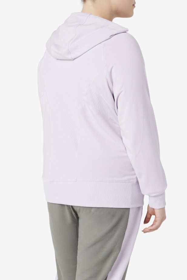 Fila Fi-lux Textura Mikina S Kapucí Na Zip Levandulově Modrá