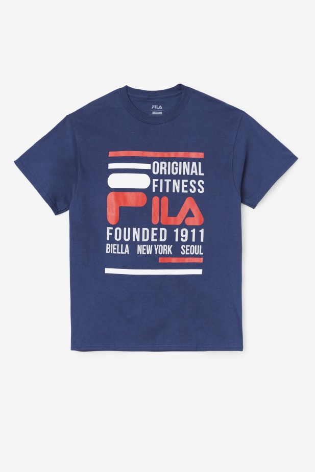 Originální Fitness Tričko Námořnická/červená/bílá Fila