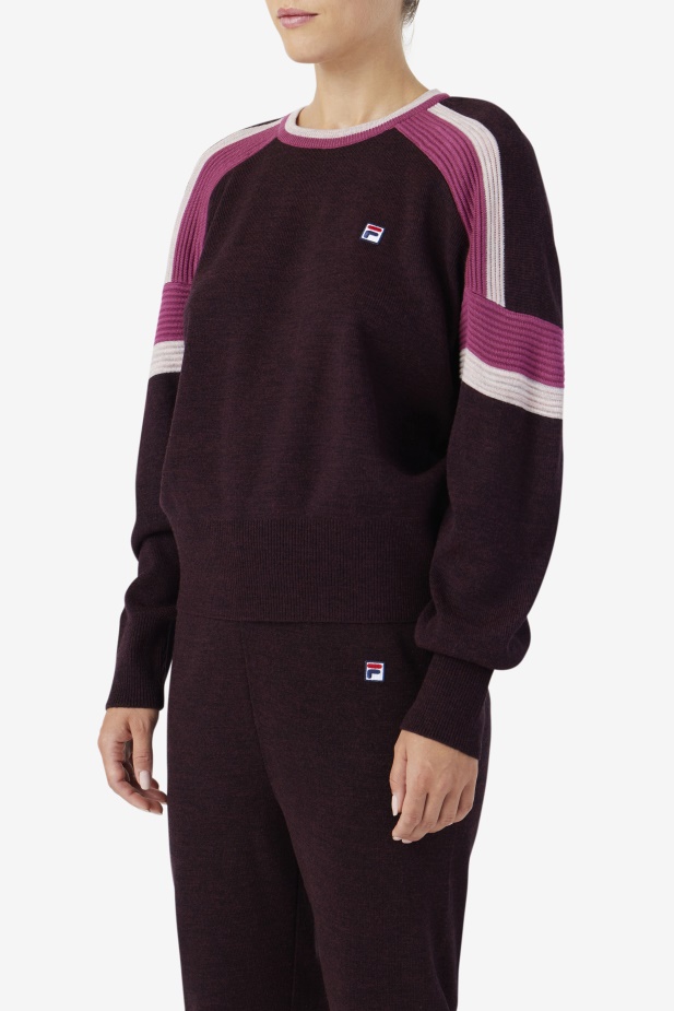 Fila Frankie Knit Crew Hroznové Víno/rouge/potpourri