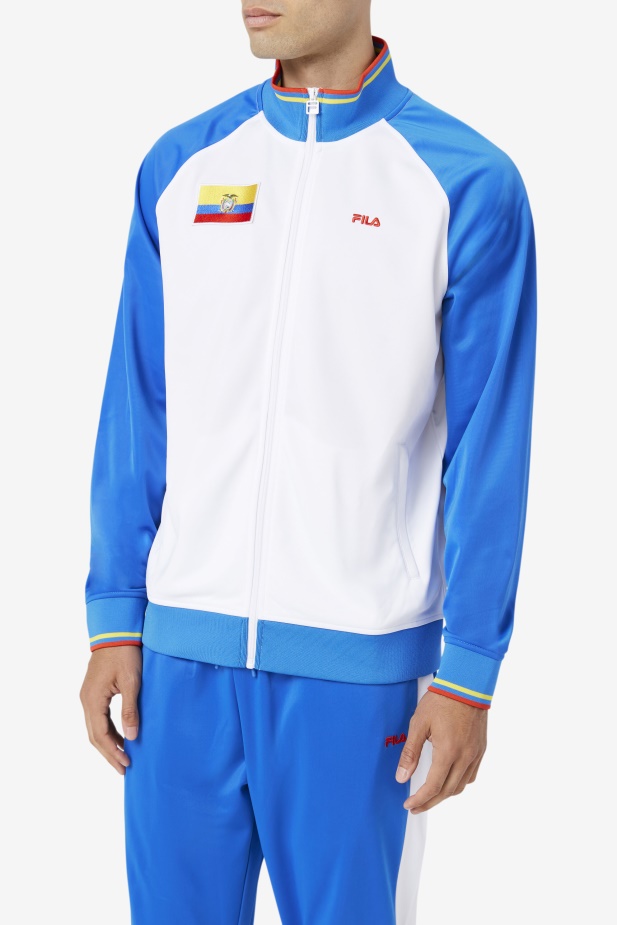 Ekvádorská Tepláková Bunda Fila Bílá/modrá/ohnivá červená/žlutá